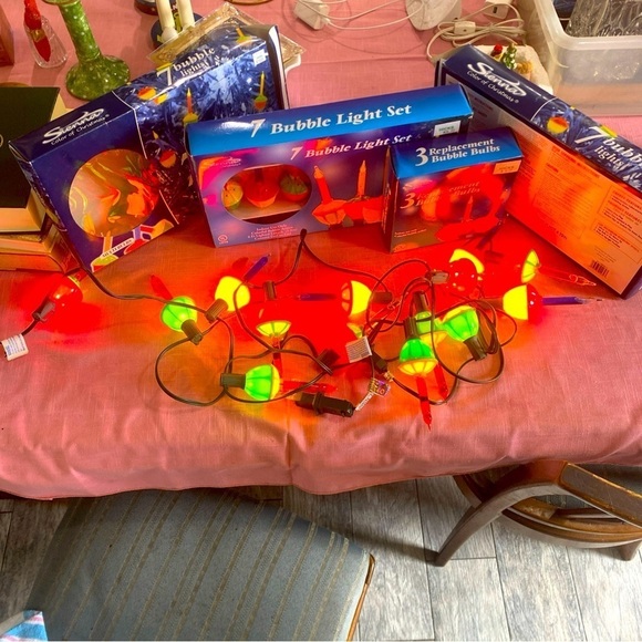 Vintage Sienna Bubble lights 21 plus replacements Christmas 3 strands - Picture 1 of 6